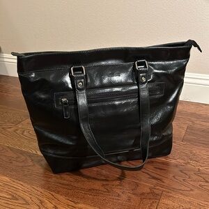 Franklin Covey Black Leather Laptop/Business Bag